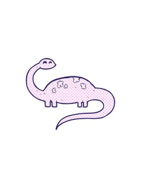 karikatür dinozor çizgi filminin pixelize etkisi