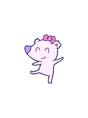 Neon rengi kutup ayısı çizgi filminin satış animasyonu