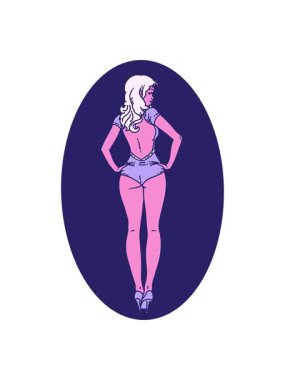 Dövmeli mayo kızın hareketli animasyonu