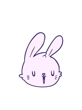 Yanıp sönen radyal çizgiler tavşan yüzünün animasyonu