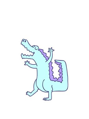 Garip çizgi film timsahının animasyonunu büyütüyorum.