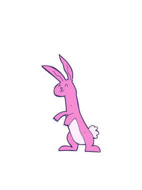 Yanıp sönen radyan çizgileri neon tavşanın animasyonu