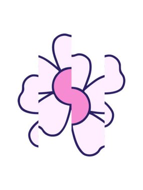 Bir çiçeğin dizaynının bölünen hareketi