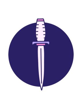 Hançerin ikonik dövme şeklindeki görüntüsünün hareketli animasyonu