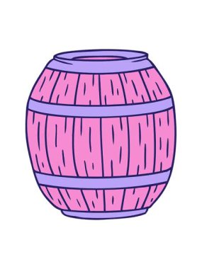 El hareketlerinin animasyonu ahşap bir fıçının karikatürü.