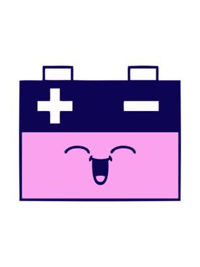 Bir araba aküsünün neon ışık efekti çizimi