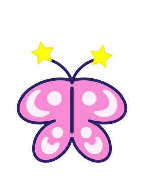 dönen yıldızlar basit kelebek çiziminin animasyonu