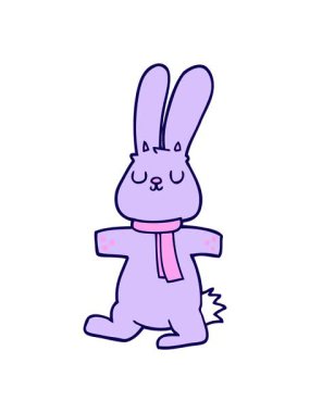 neon ışık efektleri çizgi film tavşanının animasyonu