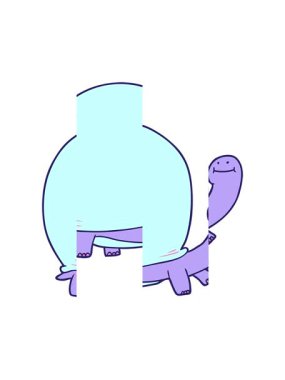 splitting motion animation of cartoon design tortoise