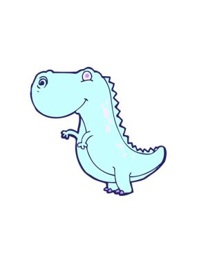 Karikatür dinozor karalamalarının hareketli animasyonları