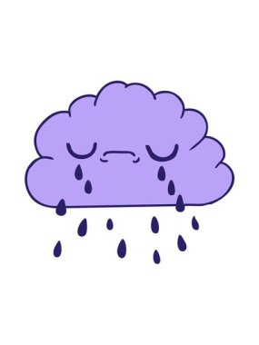 Tatlı ağlayan bulut çizgi filminin hareketli animasyonu