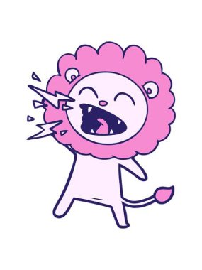 çizgi film kükreyen aslanının animasyonunu salla ve durdur