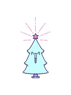 bob and pause animation of christmas tree with star