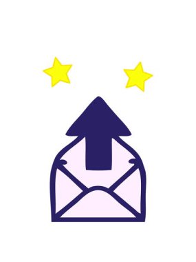 dönen yıldızlar sevimli bir e-posta işareti çizgi filminin animasyonu