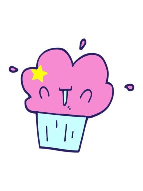 Parlayan yıldızlar, fincan kek çiziminin animasyonunu etkiler.