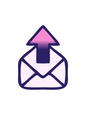 bir e-posta işaretinin gradyan gölgelendirilmiş çizgi filminin canlandırmasını bob ve duraklat