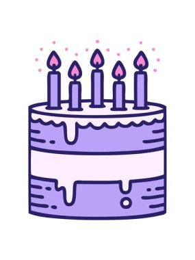 Doğum günü pastasının ikonik dövme görüntüsünün ışık efekti animasyonu