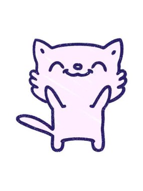 pixelize effect animation of Cat Chalk Drawing illustration