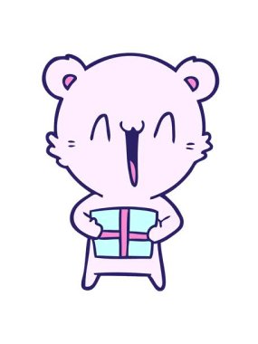 Kutup ayısının titreşimli hareketi ve mevcut Noel karikatürü