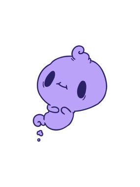 popping motion animation of illustration of a kawaii cute ghost