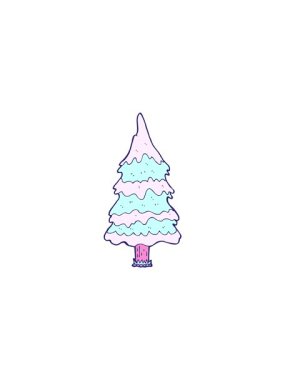 Çizgi film karlı ağacının satış animasyonu