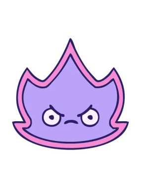 Alev karikatürünün sevimli animasyonunu renklendir