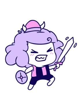 Kawaii Viking Çocuk 'un serbest çizilmiş neon ışık efekti animasyonu