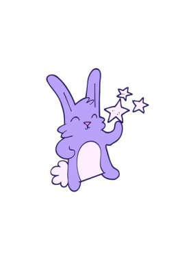 Karikatür karikatür mutlu tavşan animasyonunu böler