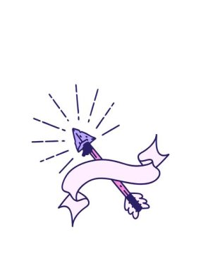 stretching up animation of flint tip arrow