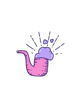 Geleneksel dövme stili tüttürme piposunun karikatürünün gösterişli satış animasyonu