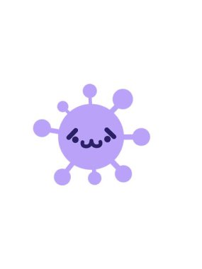 horizontally vibrating animation of cute shy animal virus