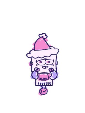 Festive Robot Chalk Çiziminin hareketli animasyonu