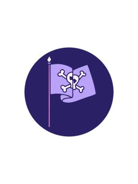 Dövme stili korsan bayrağının gösterişli satış animasyonu