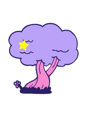 Parlayan yıldızlar çizgi film karalama ağacının animasyonunu etkiler.