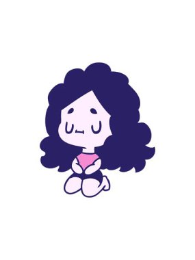 Yıldız patlaması etkisi çizgi film çizimleri sevimli kawaii kızı