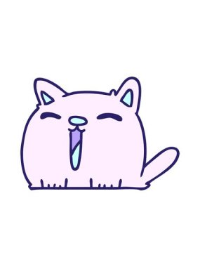 Serbest elin hareketli animasyonu tatlı kawaii kedisi çizildi