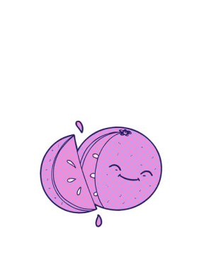 jumping motion animation of cartoon sliced orange