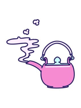 jiggle motion animation of a traditional japanese tea pot with steam design