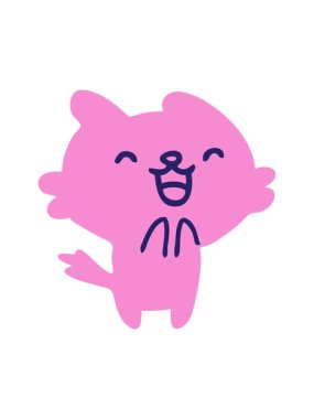 Küçük stresli kedinin hareketli animasyonu