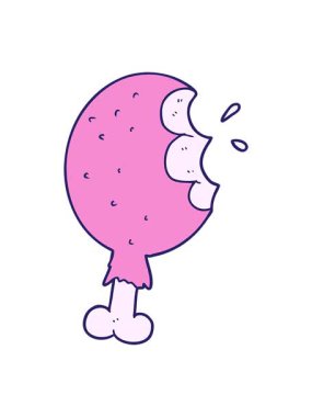 Çizgi film tavuk bacağının hareketli animasyonu