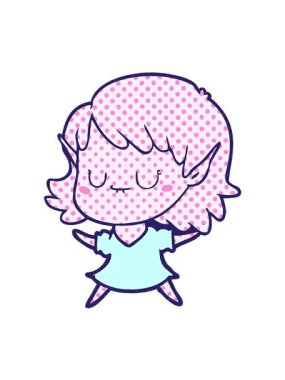 Mutlu bir elf kızının hareketli animasyonu.