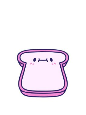 Yüzü çizilmiş bir ekmek diliminin animasyonunu genişletiyor.