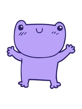 komik bir kurbağa çizgi filminin pixelize etkisi