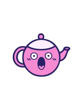 Bir çaydanlığın tatlı çizgi filminin bölünme etkisi.