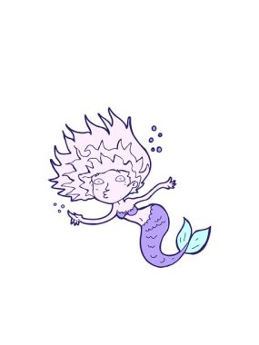 Çizgi film deniz kızı çizimlerinin yanıp sönen radyal çizgileri