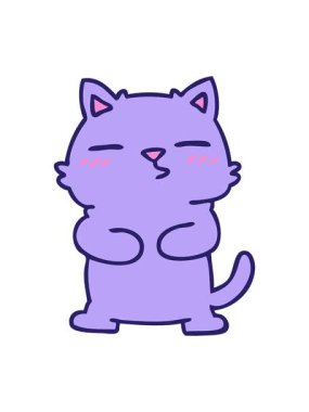 shine light effect animation of handdrawn quirky cat