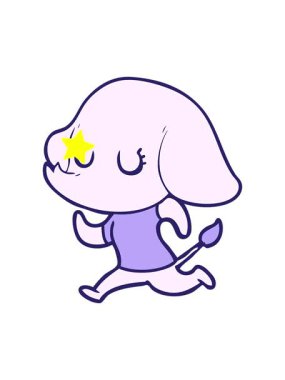 Parıldayan yıldızlar, sevimli bir fil çizgi filminin animasyonunu etkiler.