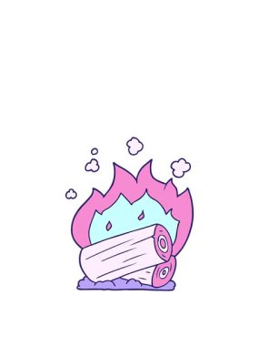 Basit kamp ateşinin yükselişi ve yüzen animasyonu