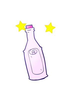 dönen yıldızlar şişedeki çizgi film mesajının animasyonu