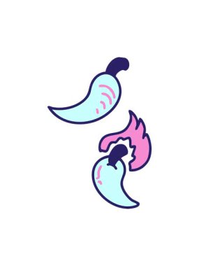 İki sıcak Brezilya biberi çizerken dikkat çekici animasyon